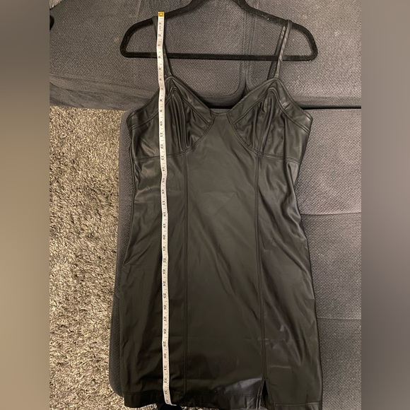 Free People Leather Black Dress. NWT! Size- Medium. - Picture 6 of 8